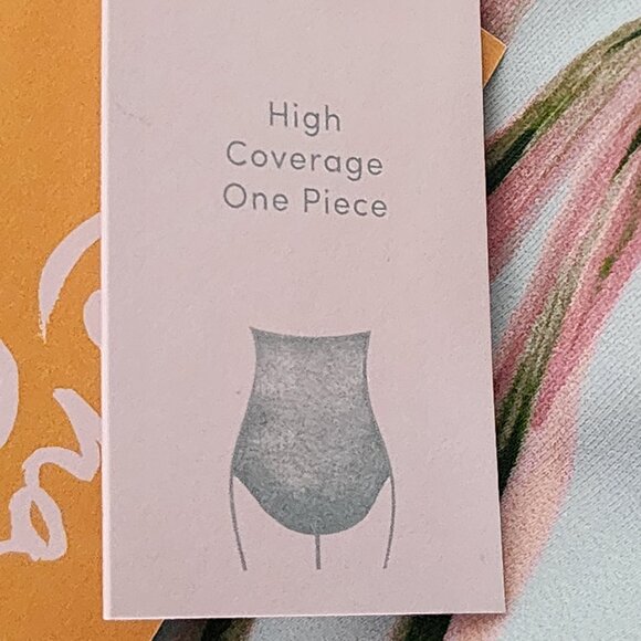 Kona Sol Sea Blue Pink Floral Lined High Coverage One Piece Bathing Suit SM 4-6 - Picture 15 of 16